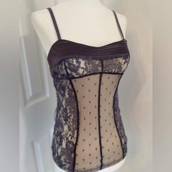 Satin and Lace Lavender Camisole Top - Picture 3 of 11